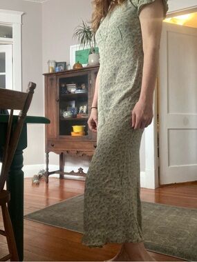 Vintage April Cornell floral maxi dress size medium cut on bias